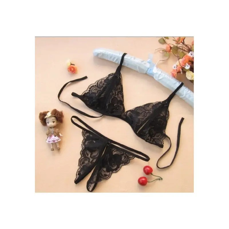 Conjunto Erótico en Encaje con Abertura y Moños Sensuales para Mujer 3 Conjunto erotico