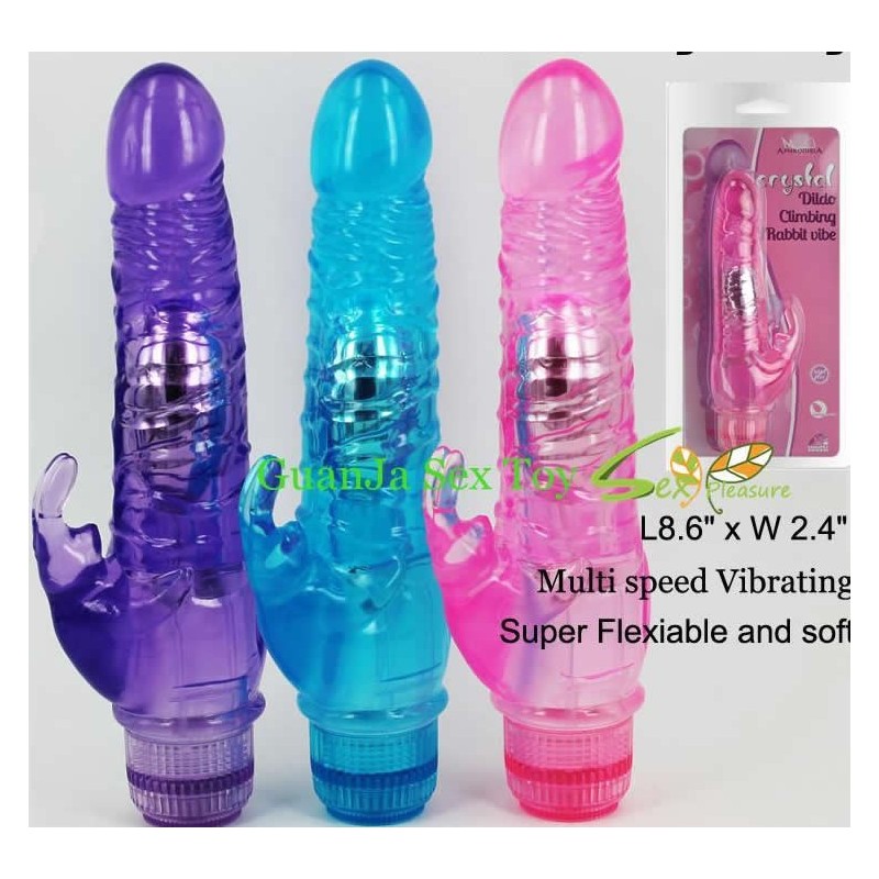 Vibrador Crystal Dildo Climbing Rabbit 3 Vibrador Crystal Dildo Climbing Rabbit