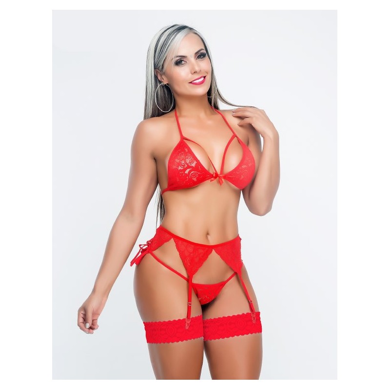 Conjunto con liguero y ligas Lina