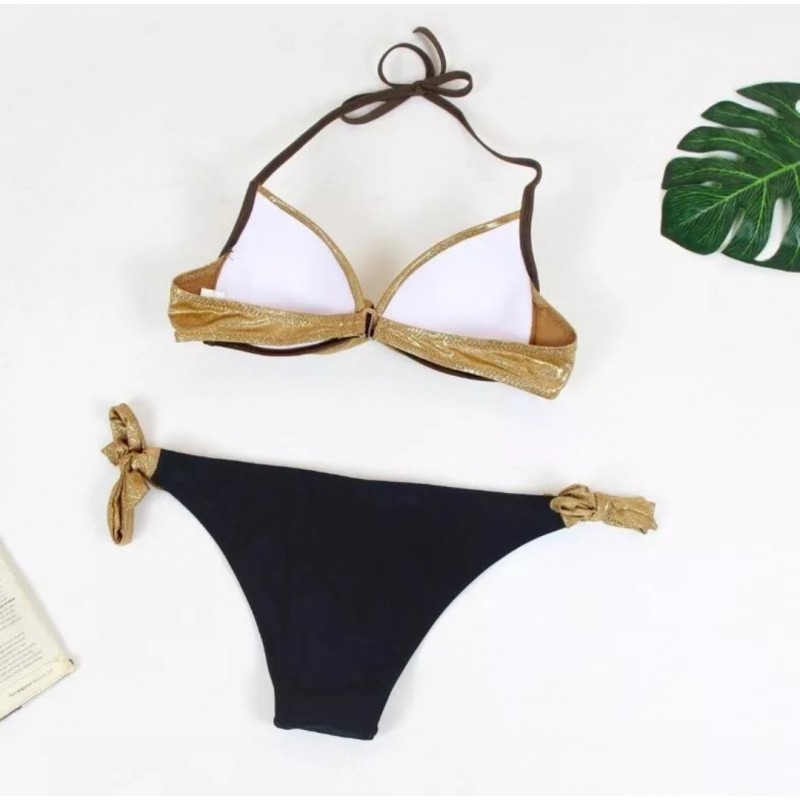 Bikini dorado con negro 4 Bikini dorado con negro