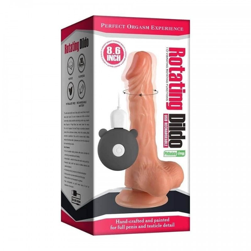 Dildo vibrador con rotación carga usb