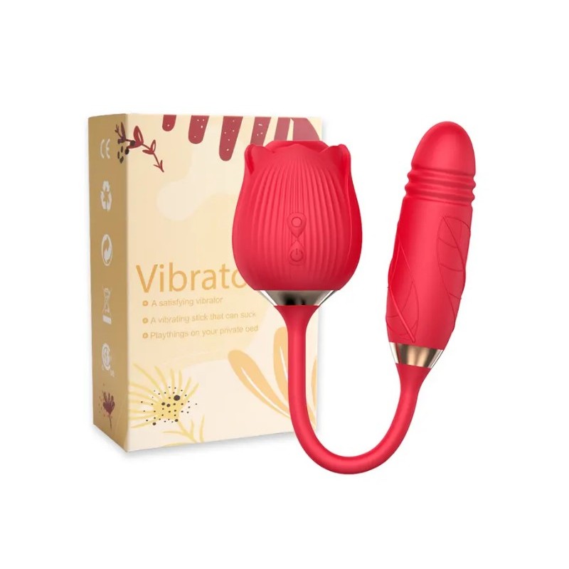 Succionador y vibrador en forma de rosa