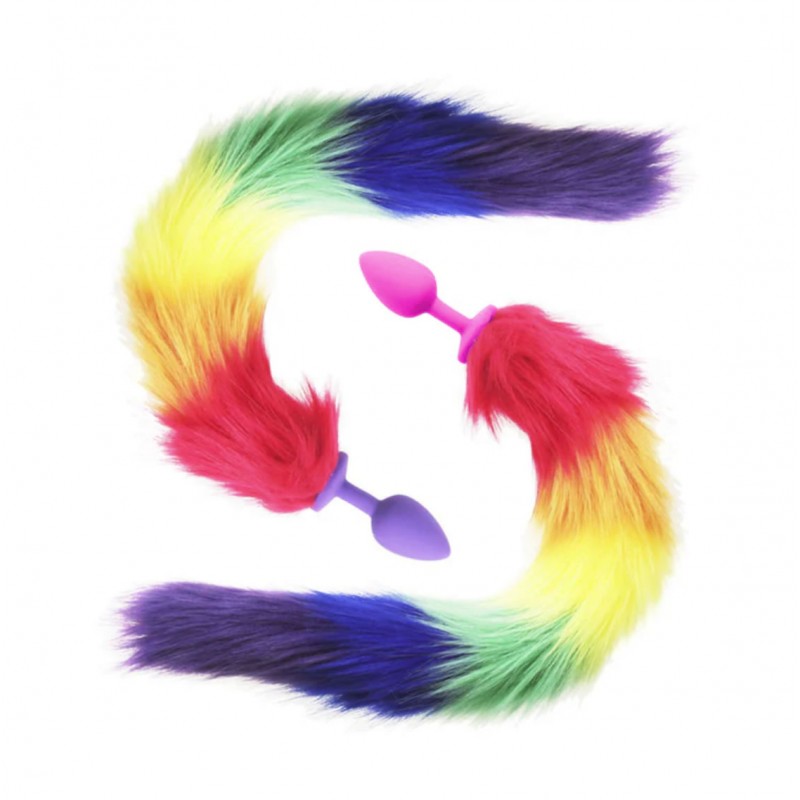 Plug anal - Arcoiris - Cola de zorro