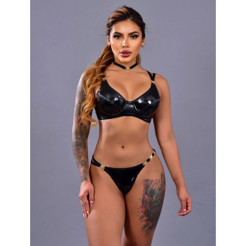 Conjunto en Lamé con Toques Dorados