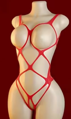 Bodystocking Rojo con Tiras "Harness Passion" de 1 Pieza con Busto Libre y Aberturas 6 Bodystocking rojo con tiras estilo arnes y busto libre en Tentación TiendaBodystocking rojo con tiras estilo arnes y busto libre en Tentación Tienda