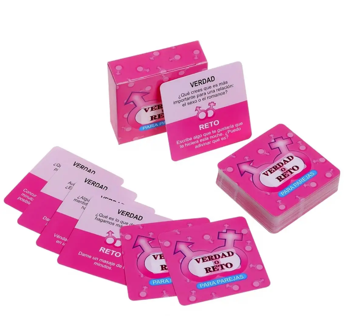 Juego de Cartas Verdad o Reto para Parejas "Mini Caja Rosa" con 50 Cartas Interactivas 4 Juego de cartas verdad o reto para parejas mini caja rosa con 50 cartas en Tentación Tienda