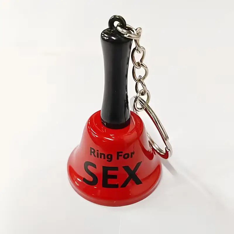 Llavero Campanita de Mano "Ring For Sex" en Metal Rojo para Juegos en Pareja 3 Juego de cartas verdad o reto para parejas mini caja rosa con 50 cartas en Tentación Tienda